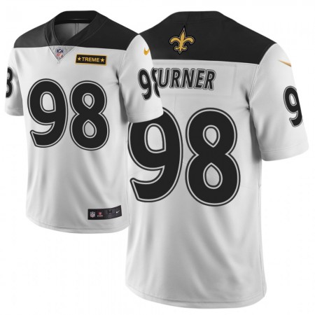 Camiseta Hombre New Orleans Saints Payton Turner 98 Nike Blanco 2021 NFL Draft
